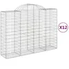 vidaXL Paniers à gabions arqués 12 pcs 200x50x140/160 cm Fer galvanisé