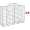 vidaXL Paniers à gabions arqués 8 pcs 200x50x140/160 cm Fer galvanisé