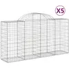 vidaXL Paniers à gabions arqués 5 pcs 200x50x100/120 cm fer galvanisé