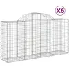 vidaXL Paniers à gabions arqués 6 pcs 200x50x100/120 cm fer galvanisé