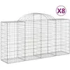 vidaXL Paniers à gabions arqués 8 pcs 200x50x100/120 cm fer galvanisé