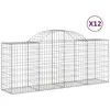 vidaXL Paniers à gabions arqués 12 pcs 200x50x80/100 cm Fer galvanisé