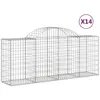 vidaXL Paniers à gabions arqués 14 pcs 200x50x80/100 cm Fer galvanisé