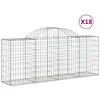 vidaXL Paniers à gabions arqués 18 pcs 200x50x80/100 cm Fer galvanisé