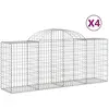 vidaXL Paniers à gabions arqués 4 pcs 200x50x80/100 cm Fer galvanisé