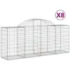 vidaXL Paniers à gabions arqués 8 pcs 200x50x80/100 cm Fer galvanisé