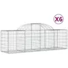 vidaXL Paniers à gabions arqués 6 pcs 200x50x60/80 cm Fer galvanisé