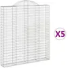 vidaXL Paniers à gabions arqués 5 pcs 200x30x220/240 cm fer galvanisé