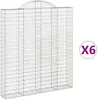 vidaXL Paniers à gabions arqués 6 pcs 200x30x220/240 cm fer galvanisé
