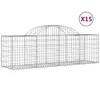 vidaXL Paniers à gabions arqués 15 pcs 200x50x60/80 cm fer galvanisé