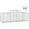 vidaXL Paniers à gabions arqués 20 pcs 200x50x60/80 cm fer galvanisé