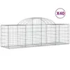 vidaXL Paniers à gabions arqués 40 pcs 200x50x60/80 cm fer galvanisé
