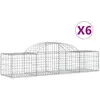 vidaXL Paniers à gabions arqués 6 pcs 200x50x40/60 cm fer galvanisé