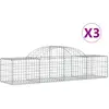 vidaXL Paniers à gabions arqués 3 pcs 200x50x40/60 cm fer galvanisé