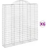 vidaXL Paniers à gabions arqués 6 pcs 200x30x200/220 cm fer galvanisé