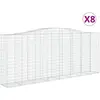 vidaXL Paniers à gabions arqués 8 pcs 400x50x160/180 cm fer galvanisé