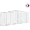 vidaXL Paniers à gabions arqués 3 pcs 400x50x140/160 cm Fer galvanisé