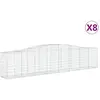 vidaXL Paniers à gabions arqués 8 pcs 400x50x80/100 cm Fer galvanisé
