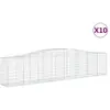 vidaXL Paniers à gabions arqués 10 pcs 400x50x80/100 cm Fer galvanisé