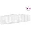 vidaXL Paniers à gabions arqués 20 pcs 400x50x80/100 cm Fer galvanisé