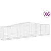 vidaXL Paniers à gabions arqués 6 pcs 400x50x80/100 cm Fer galvanisé