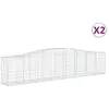 vidaXL Paniers à gabions arqués 2 pcs 400x50x80/100 cm Fer galvanisé