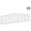 vidaXL Paniers à gabions arqués 3 pcs 400x50x80/100 cm Fer galvanisé