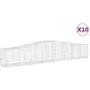 vidaXL Paniers à gabions arqués 10 pcs 400x50x60/80 cm Fer galvanisé