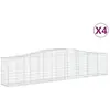 vidaXL Paniers à gabions arqués 4 pcs 400x50x80/100 cm Fer galvanisé