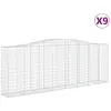 vidaXL Paniers à gabions arqués 9 pcs 400x50x140/160 cm Fer galvanisé