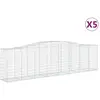 vidaXL Paniers à gabions arqués 5 pcs 400x50x100/120 cm Fer galvanisé