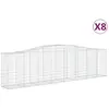 vidaXL Paniers à gabions arqués 8 pcs 400x50x100/120 cm Fer galvanisé