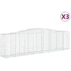 vidaXL Paniers à gabions arqués 3 pcs 400x50x100/120 cm Fer galvanisé