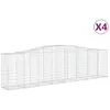 vidaXL Paniers à gabions arqués 4 pcs 400x50x100/120 cm Fer galvanisé
