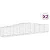 vidaXL Paniers à gabions arqués 2 pcs 400x50x60/80 cm Fer galvanisé