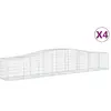 vidaXL Paniers à gabions arqués 4 pcs 400x50x60/80 cm Fer galvanisé