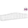 vidaXL Paniers à gabions arqués 8 pcs 400x50x60/80 cm Fer galvanisé