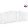 vidaXL Paniers à gabions arqués 2 pcs 400x50x120/140 cm Fer galvanisé