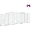 vidaXL Paniers à gabions arqués 3 pcs 400x50x120/140 cm Fer galvanisé