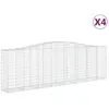 vidaXL Paniers à gabions arqués 4 pcs 400x50x120/140 cm Fer galvanisé
