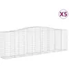 vidaXL Paniers à gabions arqués 5 pcs 400x50x120/140 cm Fer galvanisé