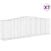 vidaXL Paniers à gabions arqués 7 pcs 400x50x120/140 cm Fer galvanisé