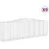vidaXL Paniers à gabions arqués 9 pcs 400x50x120/140 cm Fer galvanisé