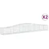vidaXL Paniers à gabions arqués 2 pcs 400x50x40/60 cm Fer galvanisé
