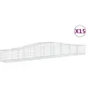vidaXL Paniers à gabions arqués 15 pcs 400x50x40/60 cm Fer galvanisé