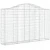 vidaXL Paniers à gabions arqués 3 pcs 200x30x120/140 cm Fer galvanisé