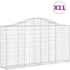 vidaXL Paniers à gabions arqués 11 pcs 200x30x100/120 cm Fer galvanisé