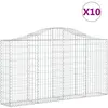 vidaXL Paniers à gabions arqués 10 pcs 200x30x100/120 cm Fer galvanisé