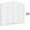 vidaXL Paniers à gabions arqués 3 pcs 200x30x160/180 cm Fer galvanisé