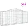 vidaXL Paniers à gabions arqués 50 pcs 200x30x80/100 cm Fer galvanisé